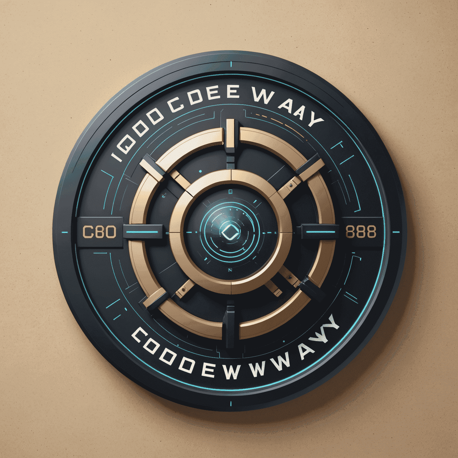 Logo firmy Codeway przedstawiające nowoczesny, futurystyczny design z elementami kodu