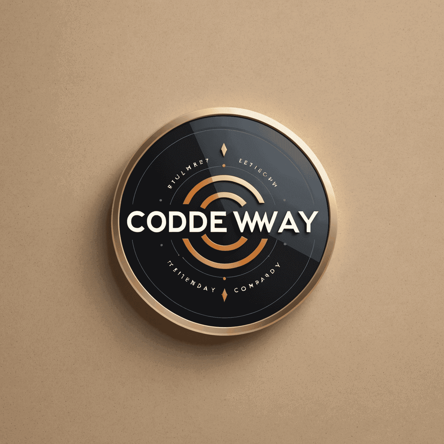 Logo firmy Codeway przedstawiające nowoczesny, futurystyczny design z elementami kodu